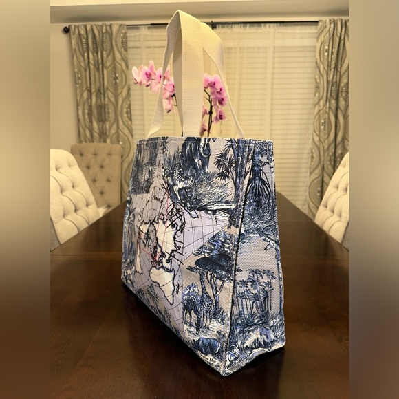 NWOB Dior Around the World Raffia Tote Bag - Picture 5 of 9